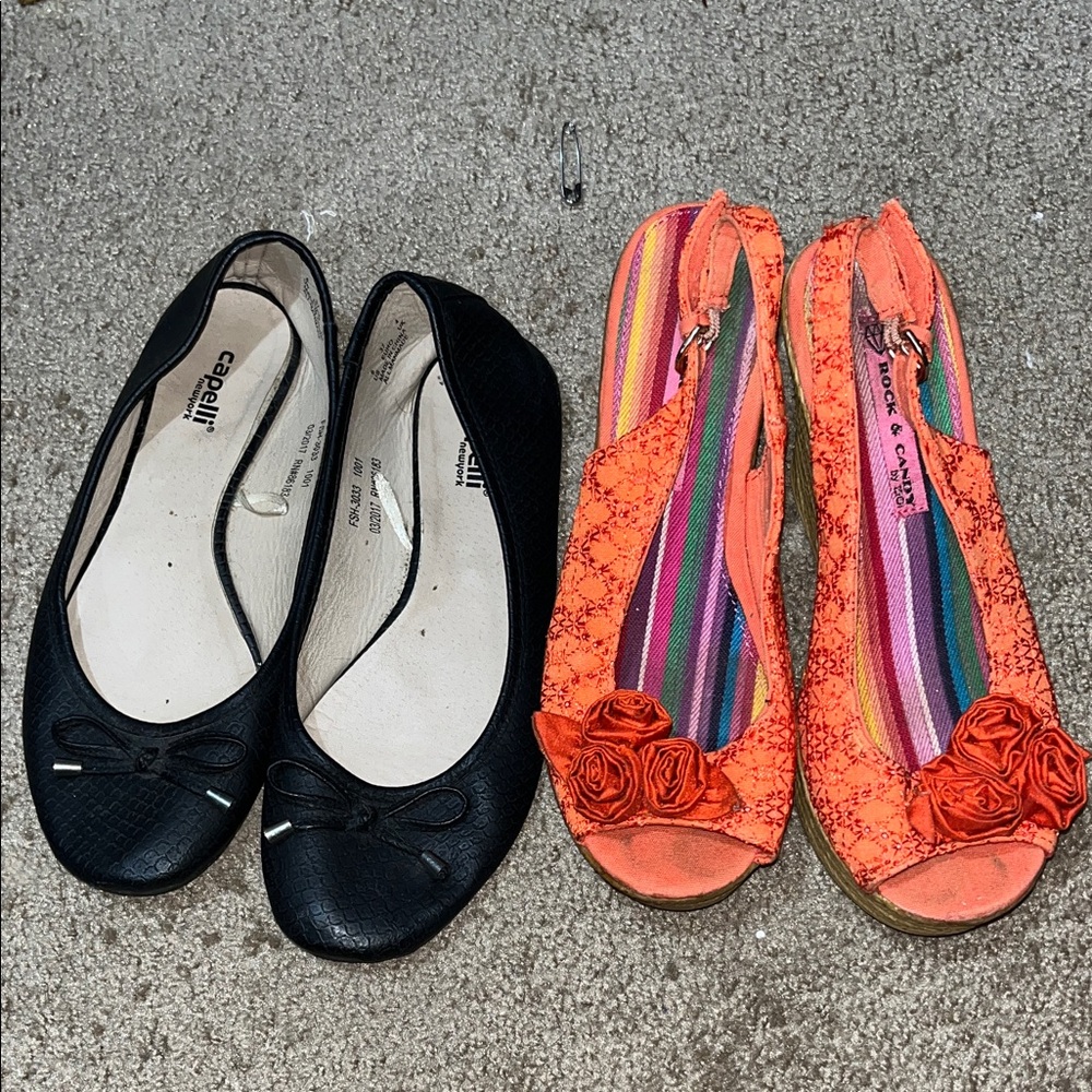 Vibrant Orange Wedge Sandals